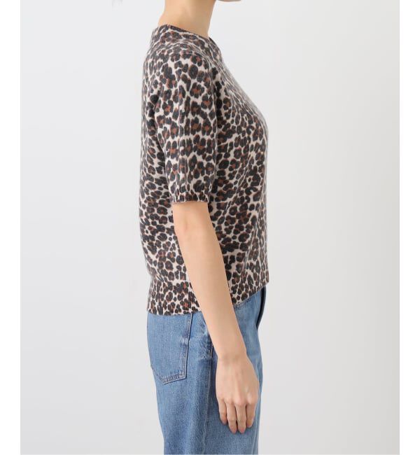 Spick and Span「レオパードプリントハーフスリーブニット」|ニット・セーター|