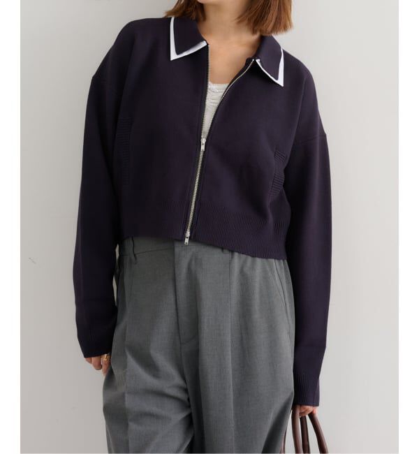 U by SPICK&SPAN「ダブルカラーニットカーデ」|カーディガン|