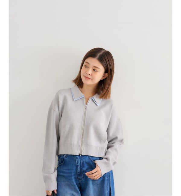 U by SPICK&SPAN「ダブルカラーニットカーデ」|カーディガン|