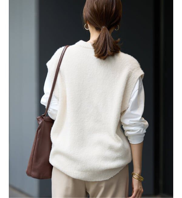 FRAMeWORK「ATON/エイトン WOOL CASHMERE BOUCLE V-NECK VEST」|ニット・セーター|