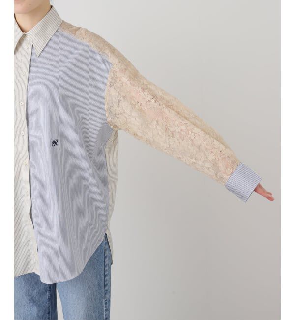 FRAMeWORK「ROSEANNA/ローズアンナ レース*ストライプ マルチシャツ」|シャツ・ブラウス|