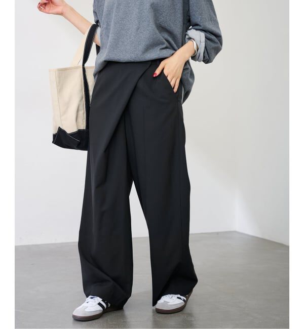 FRAMeWORK「TWラップパンツ」|スラックス|ブラック