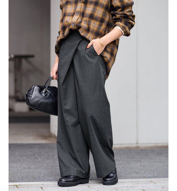 FRAMeWORK「TWラップパンツ」|スラックス|