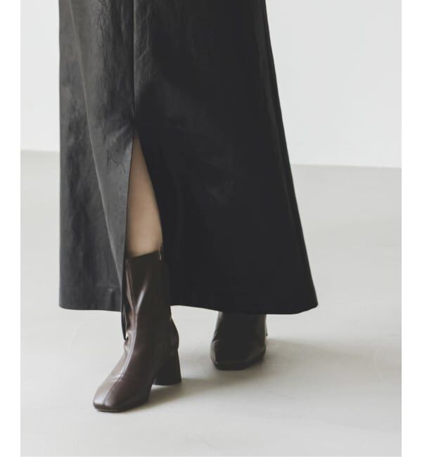 NOBLE「ヴィンテージライクフェイクレザースカート」|スカート|