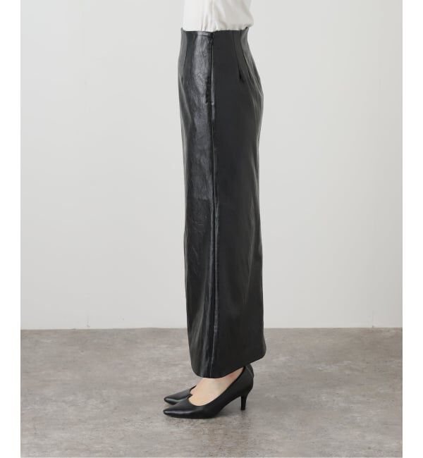 NOBLE「ヴィンテージライクフェイクレザースカート」|スカート|