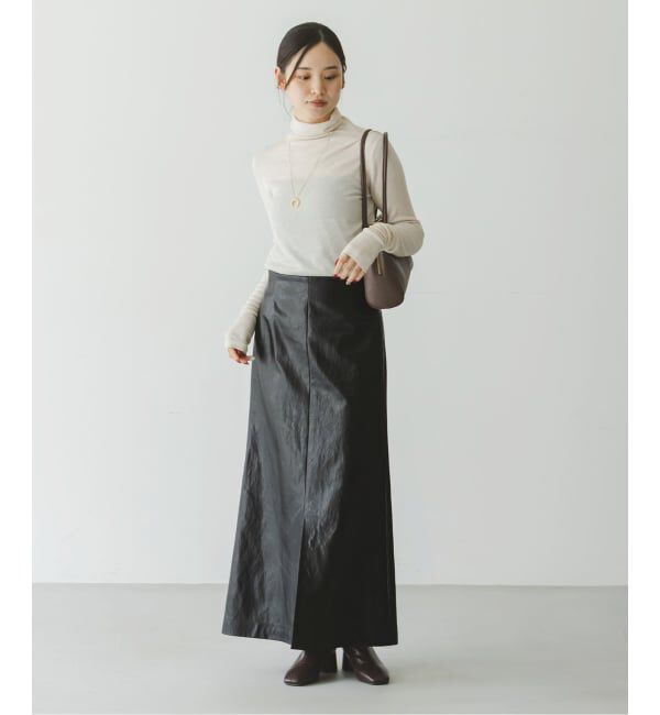 NOBLE「ヴィンテージライクフェイクレザースカート」|スカート|