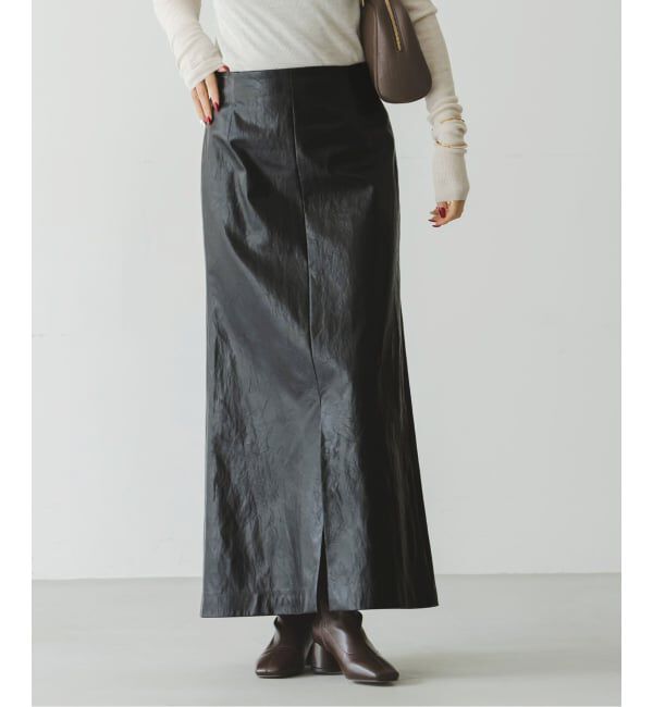 NOBLE「ヴィンテージライクフェイクレザースカート」|スカート|