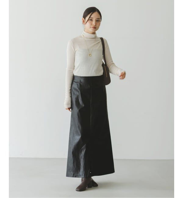 NOBLE「ヴィンテージライクフェイクレザースカート」|スカート|