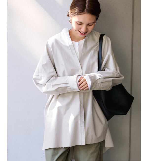 FRAMeWORK「≪予約≫バンドカラーロングシャツ」|シャツ・ブラウス|