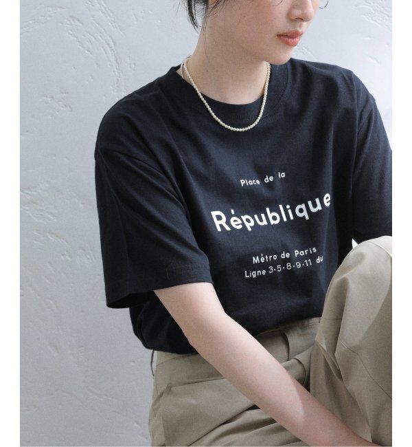  「【洗える】ANGE IN DISGUISE/アンジ イン ディスガイズ Republique 別注Tシャツ」|Tシャツ・カットソー|ネイビー