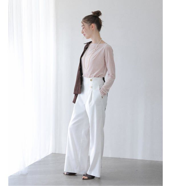  「【洗える】ベロアドレープカットソー」|Tシャツ・カットソー|