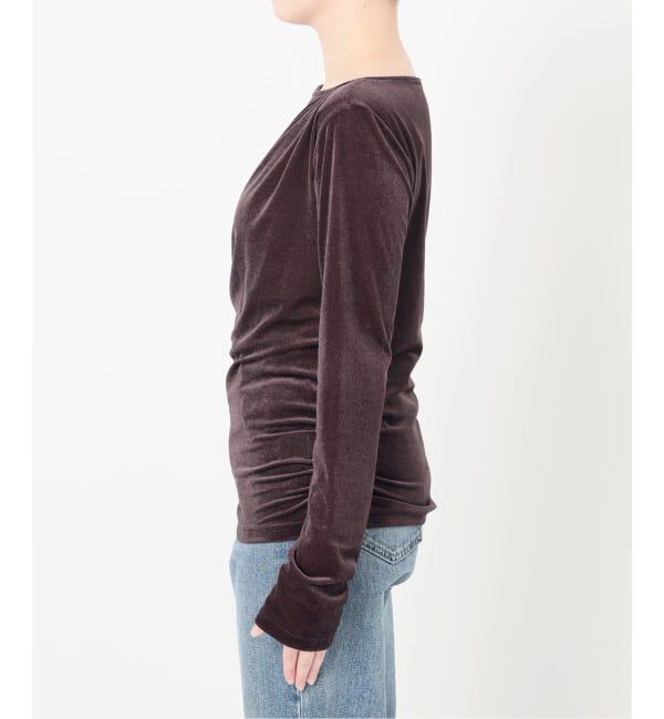  「【洗える】ベロアドレープカットソー」|Tシャツ・カットソー|