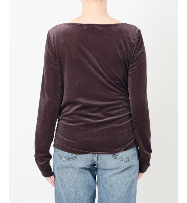  「【洗える】ベロアドレープカットソー」|Tシャツ・カットソー|