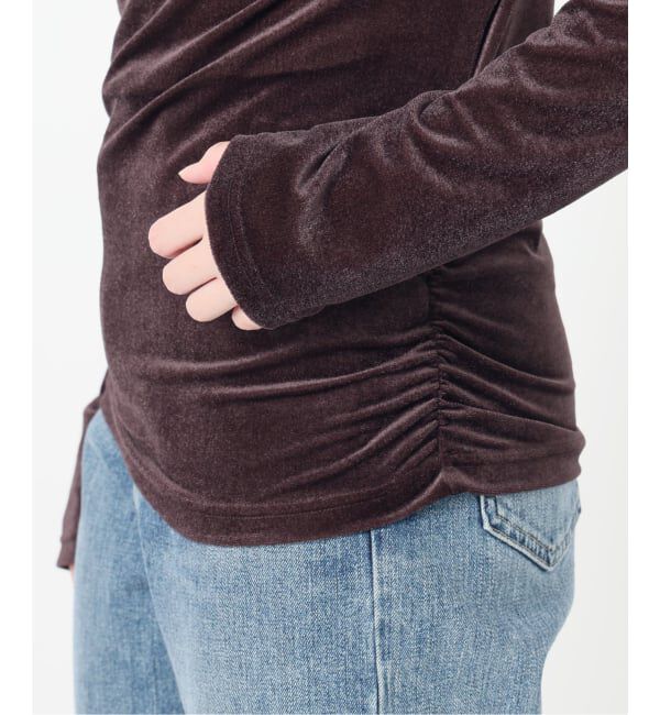  「【洗える】ベロアドレープカットソー」|Tシャツ・カットソー|