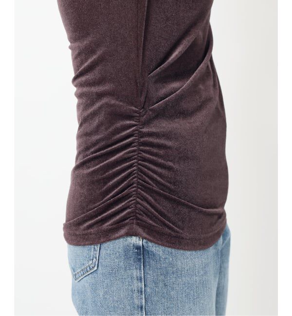  「【洗える】ベロアドレープカットソー」|Tシャツ・カットソー|