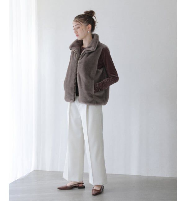  「【洗える】ベロアドレープカットソー」|Tシャツ・カットソー|