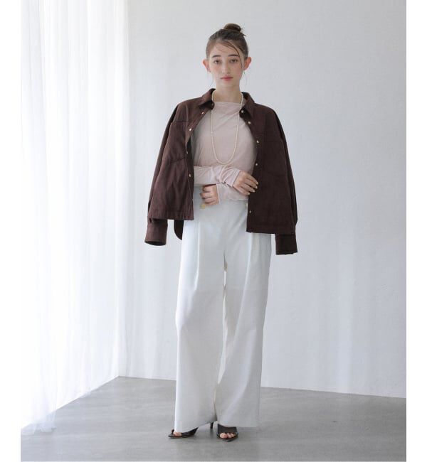  「【洗える】ベロアドレープカットソー」|Tシャツ・カットソー|