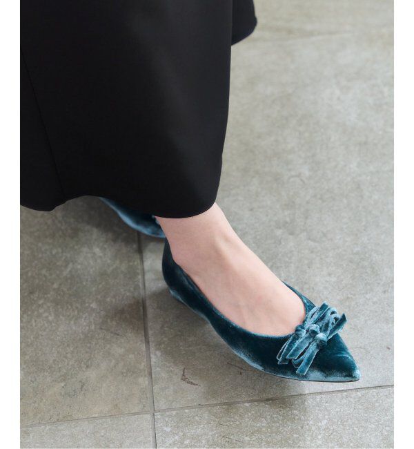  「ポインテッドメニーリボンフラット」|その他|グリーン