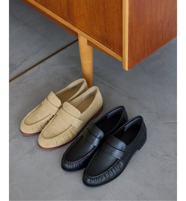  「《予約》レザーギャザーローファー」|ローファー|