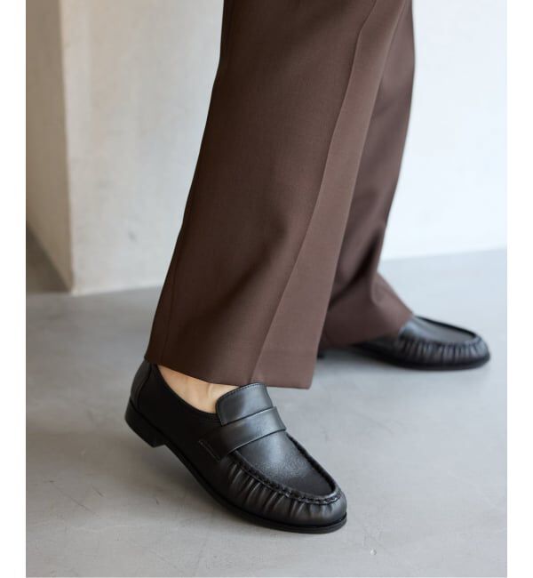  「《予約》レザーギャザーローファー」|ローファー|