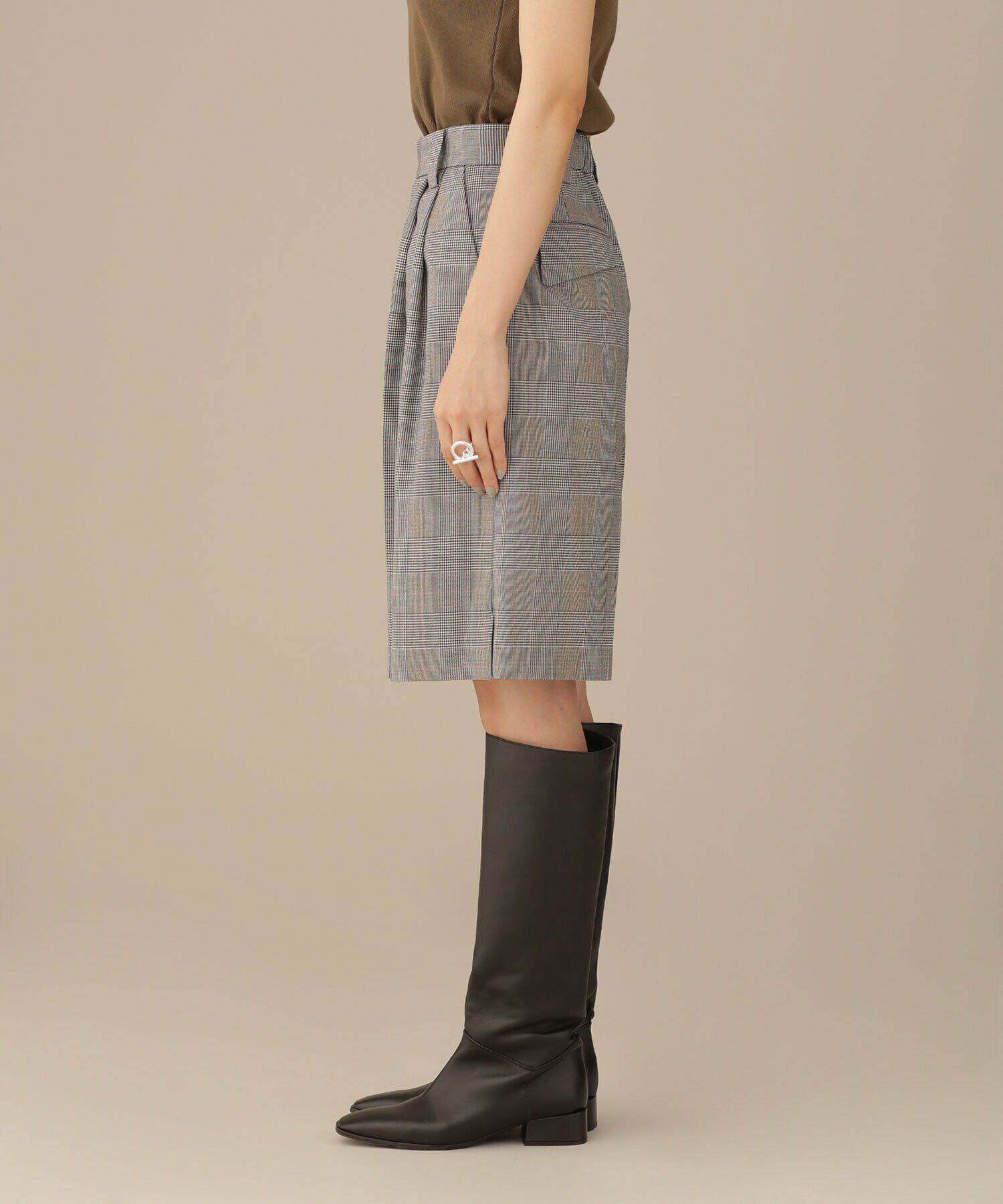 nano･universe「LB.03/2タックウールミドルパンツ（セットアップ可）」|キュロット|