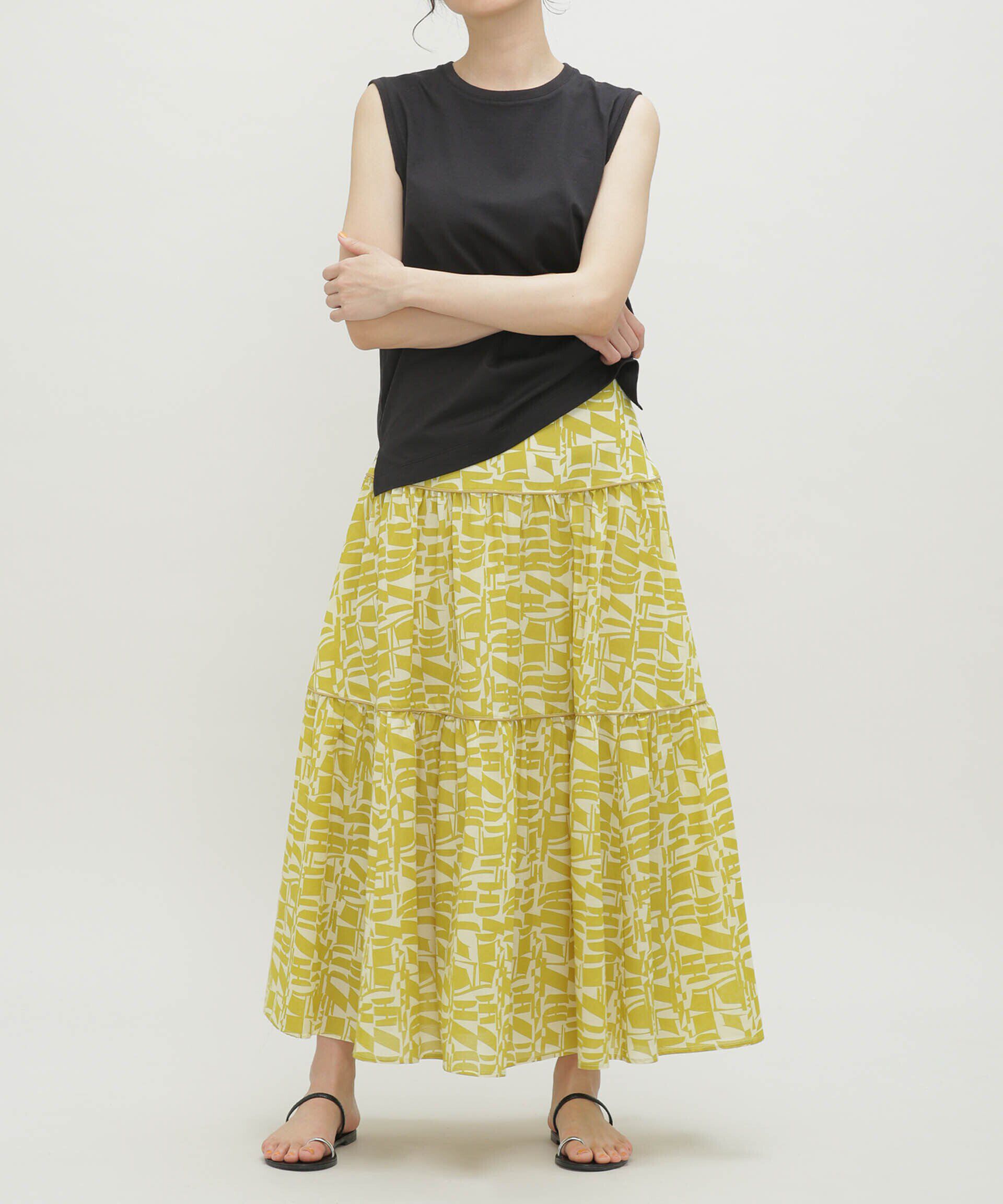 nano･universe「LB.03/幾何学柄ティアードスカート」|スカート|