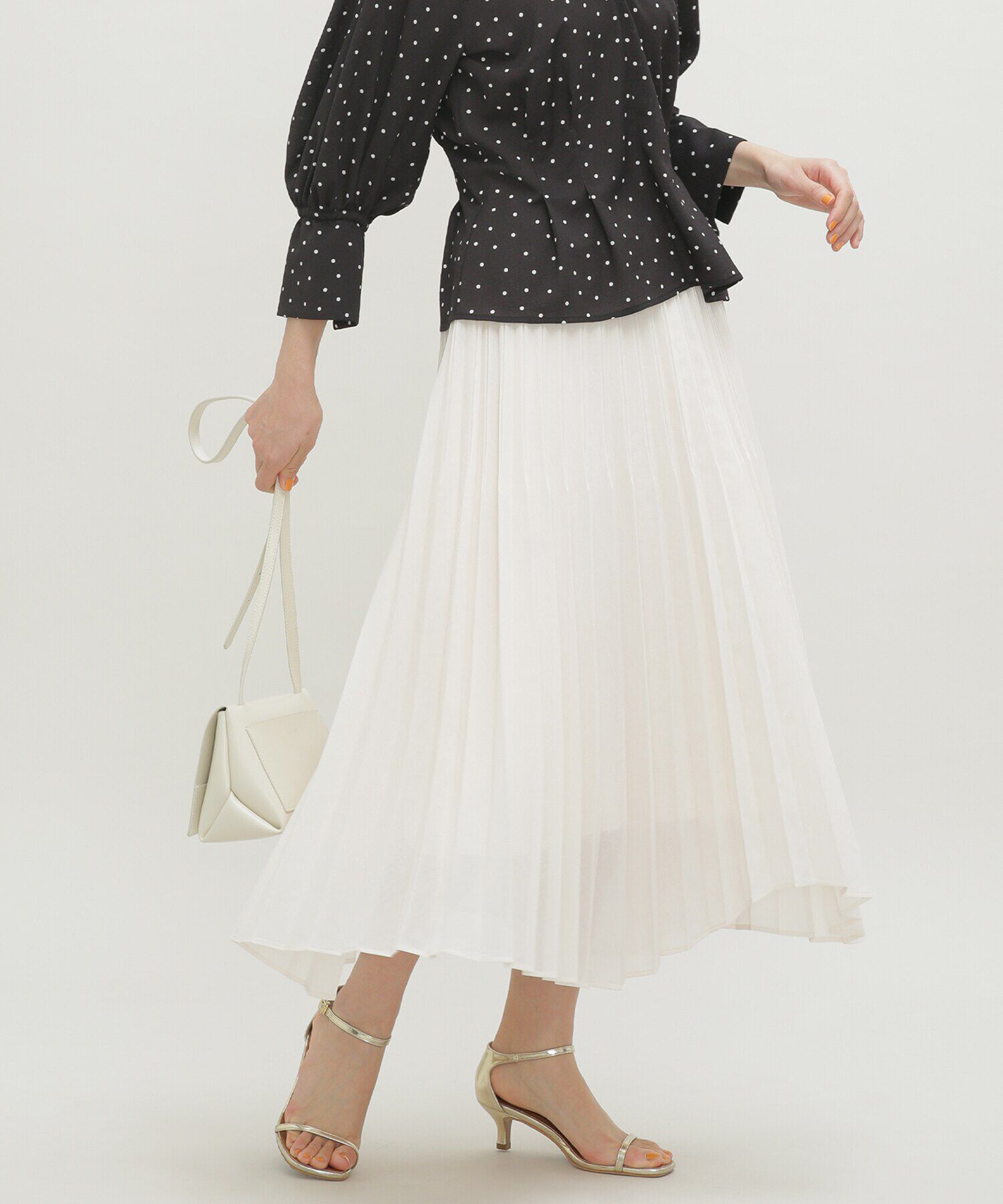 nano･universe「LB.03/ドライシアーイレヘムプリーツスカート」|スカート|