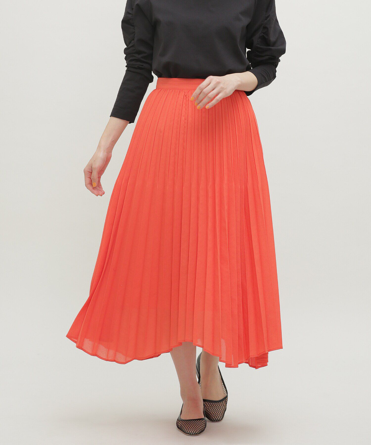 nano･universe「LB.03/ドライシアーイレヘムプリーツスカート」|スカート|