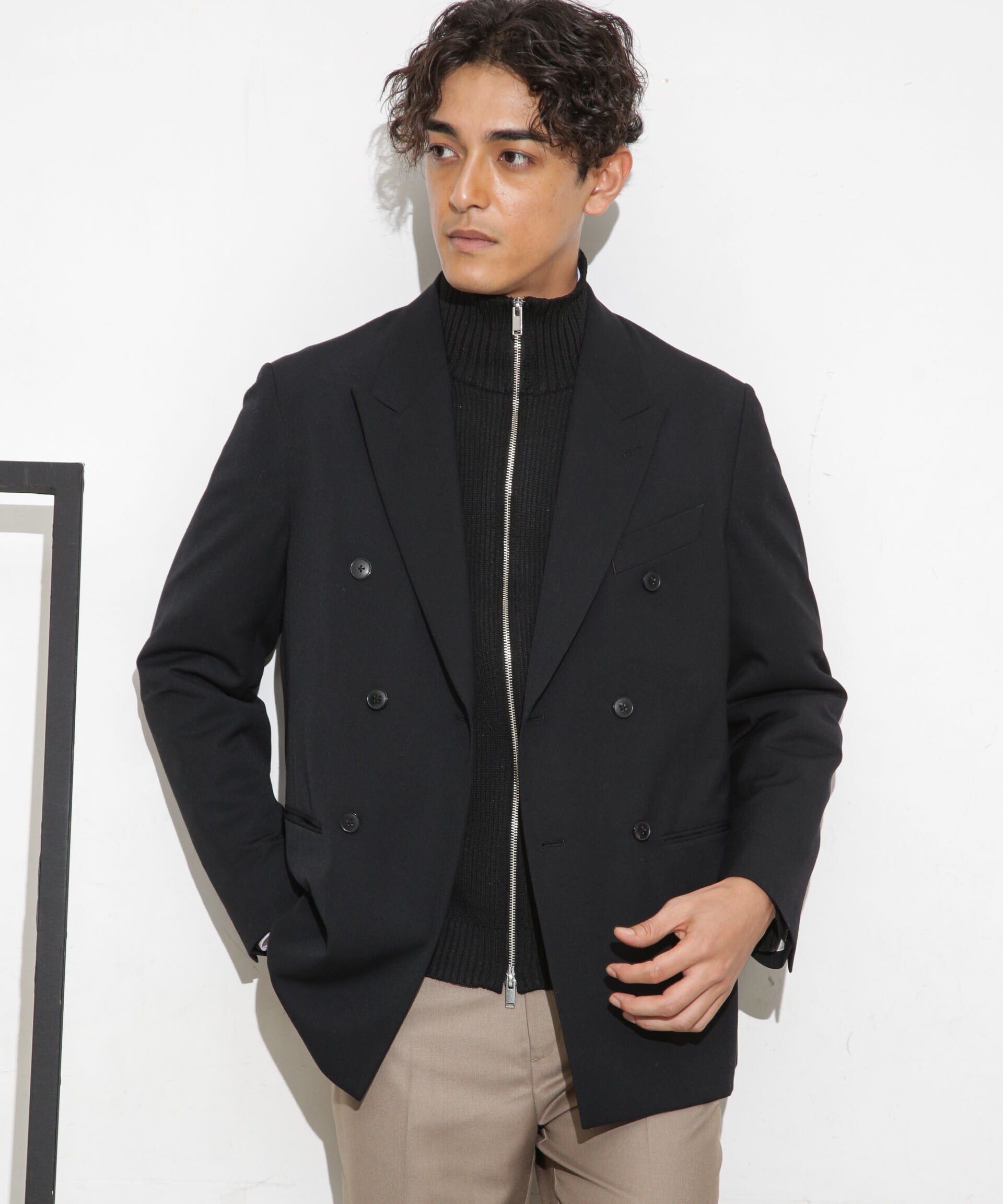 nano･universe「「ESSENTIAL LINE」TWソリッドダブルジャケット」|スーツ|