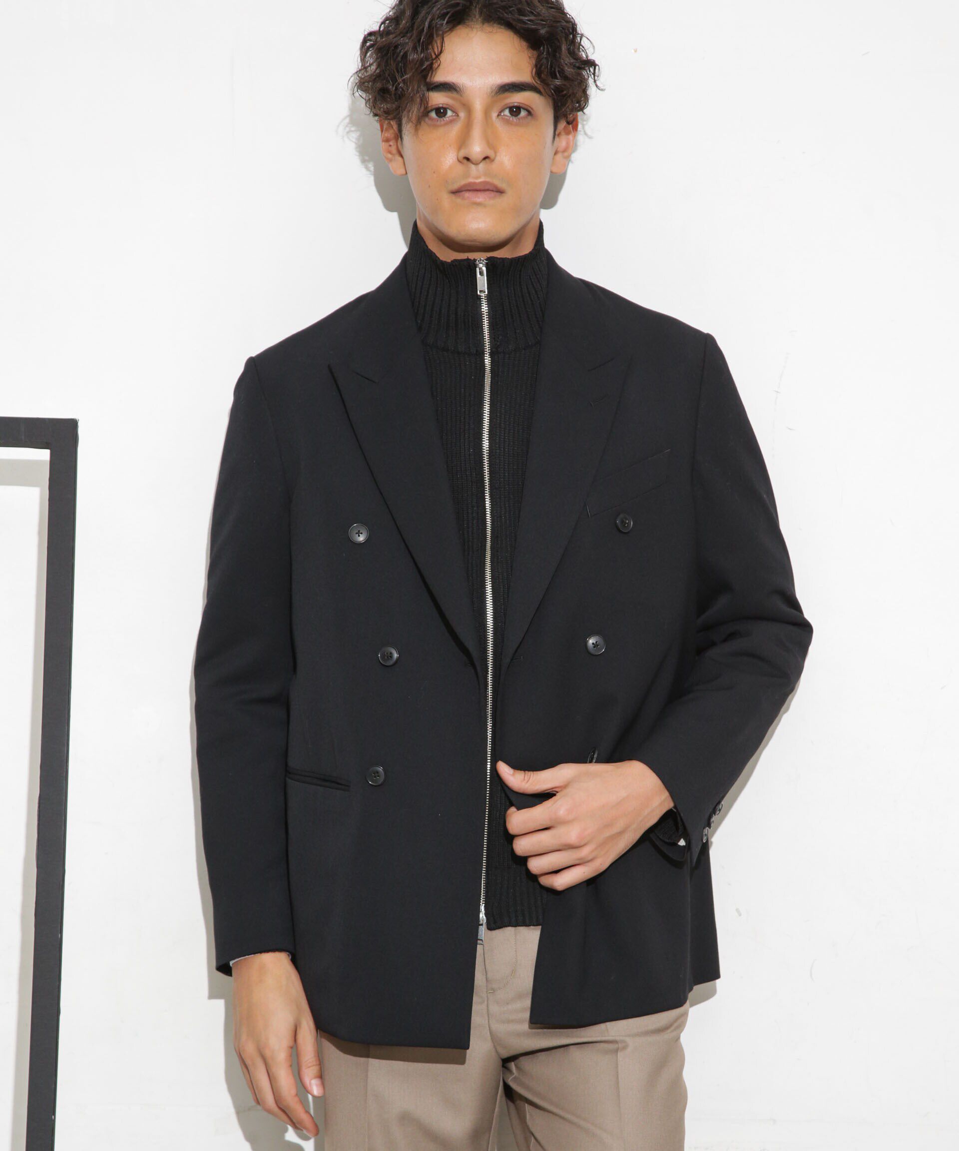 nano･universe「「ESSENTIAL LINE」TWソリッドダブルジャケット」|スーツ|