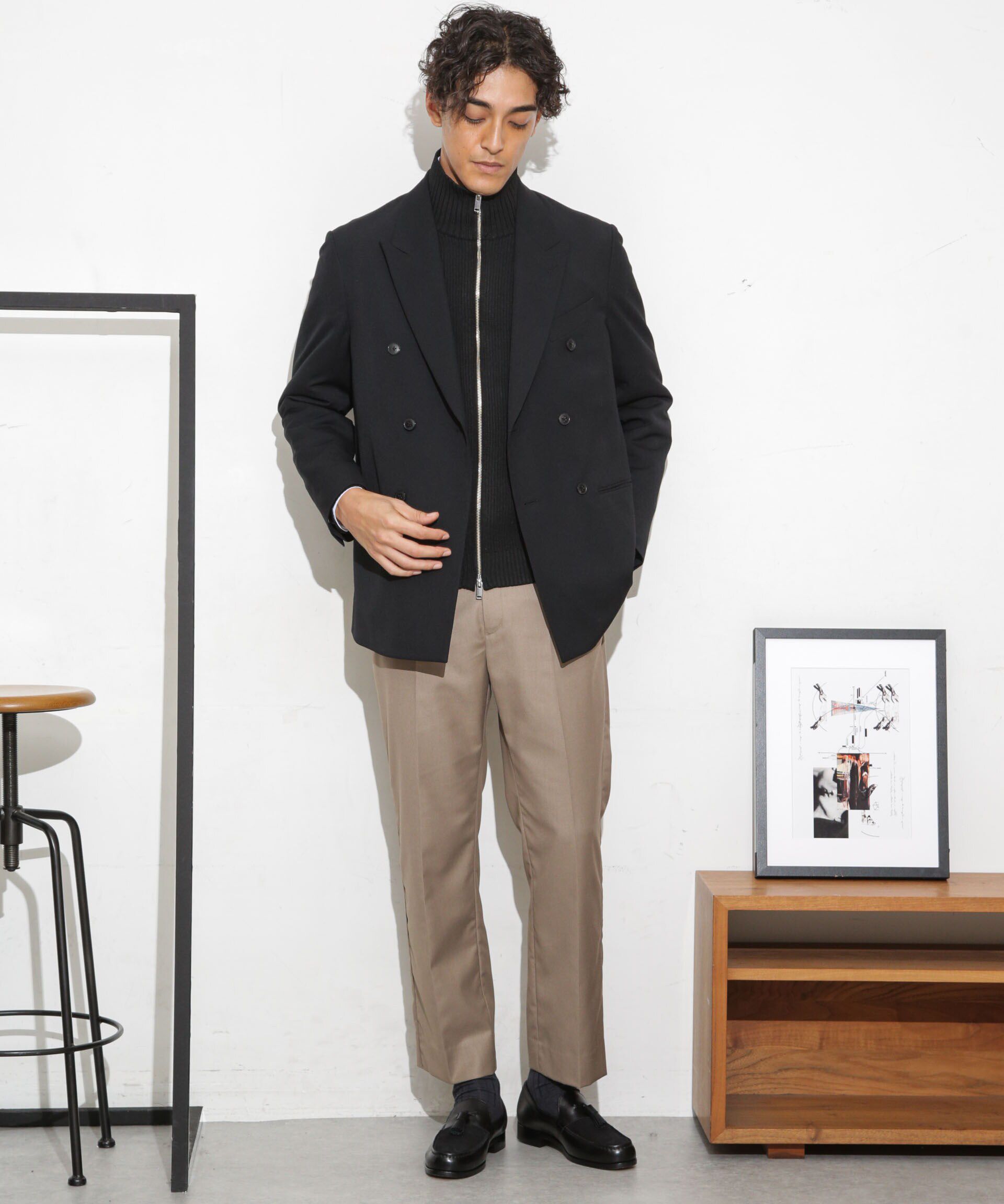 nano･universe「「ESSENTIAL LINE」TWソリッドダブルジャケット」|スーツ|