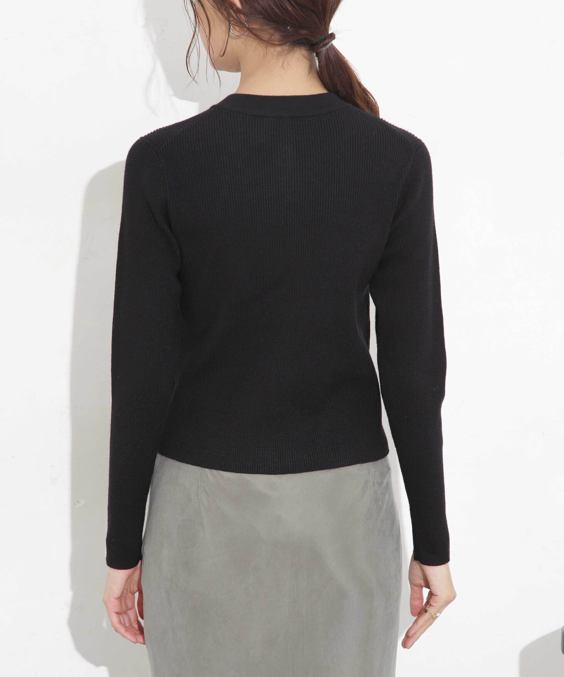 nano･universe「椿オイル加工リブカーディガン」|ニット・セーター|