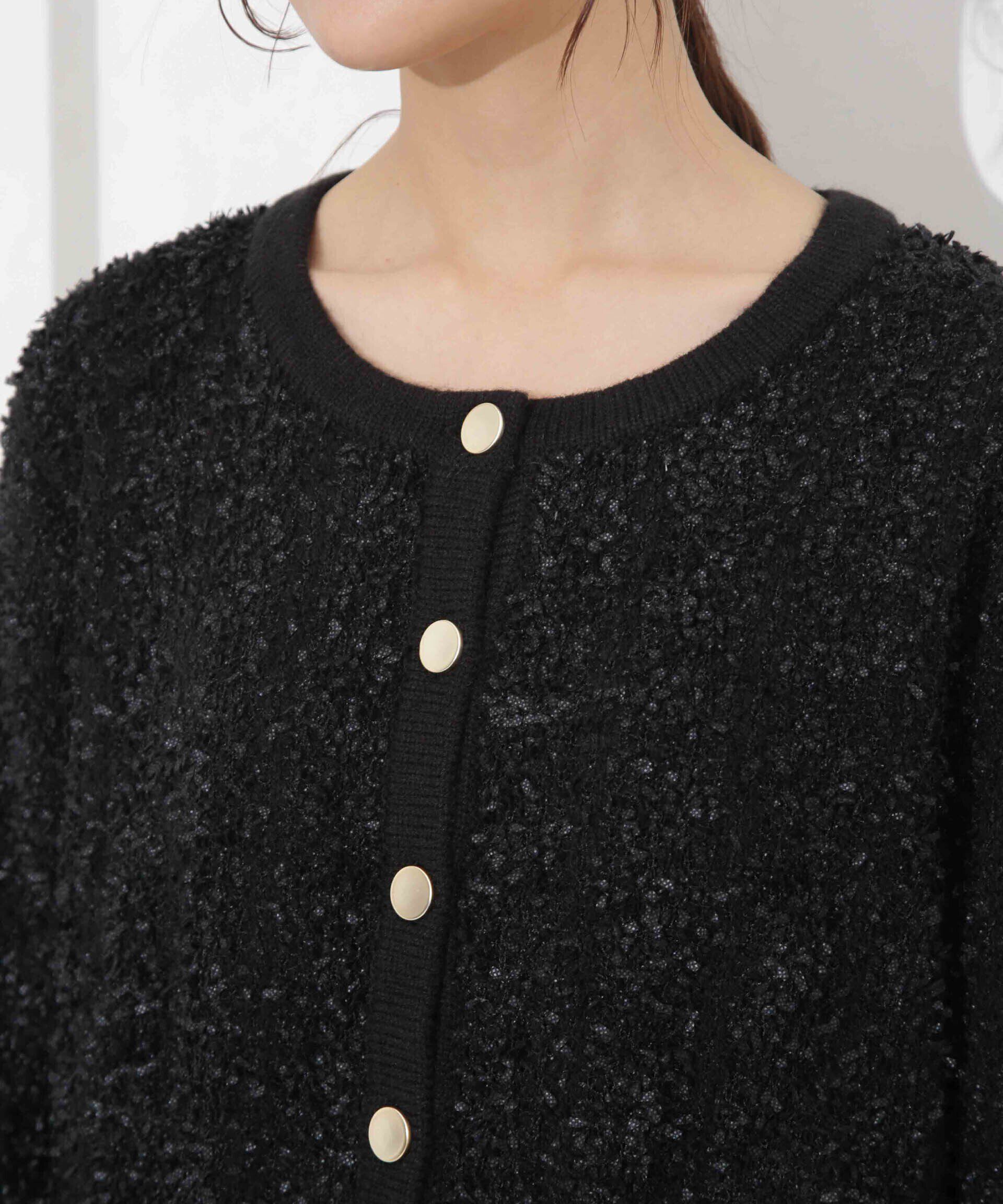 nano･universe「ツイードニットジャケットカーディガン」|ニット・セーター|