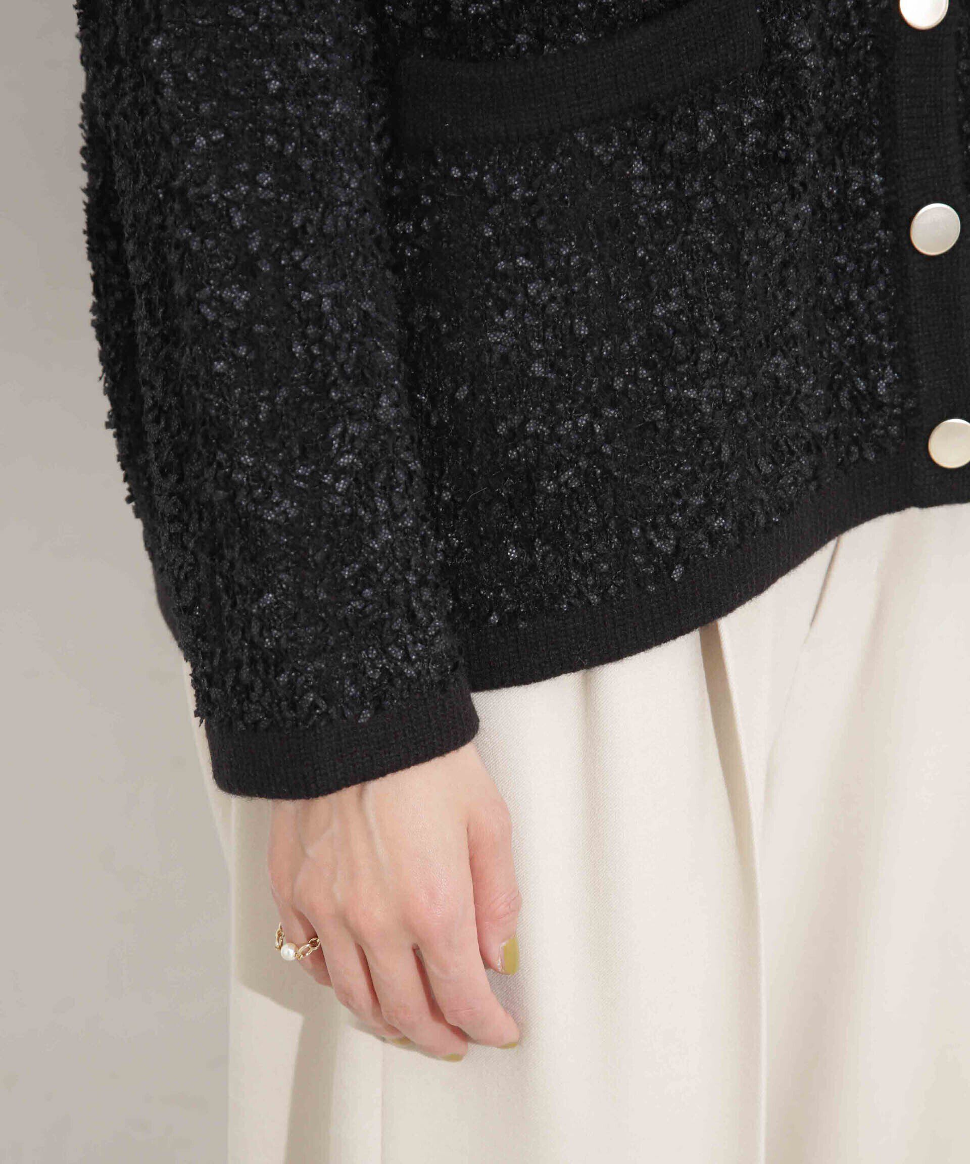 nano･universe「ツイードニットジャケットカーディガン」|ニット・セーター|