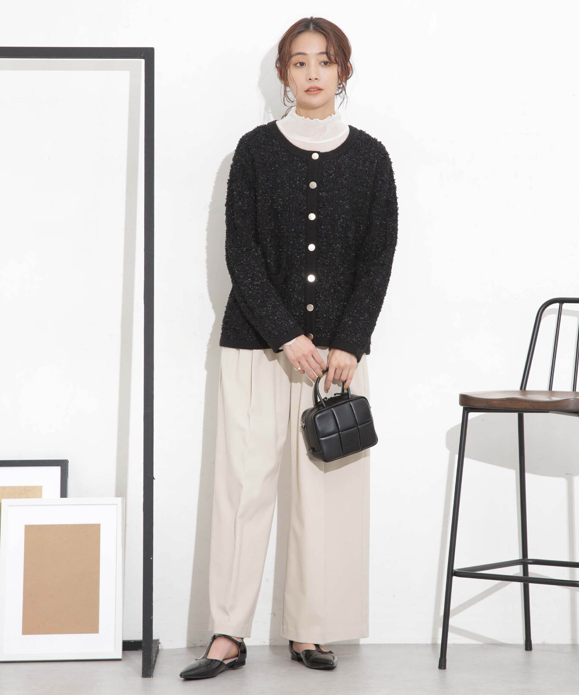 nano･universe「ツイードニットジャケットカーディガン」|ニット・セーター|