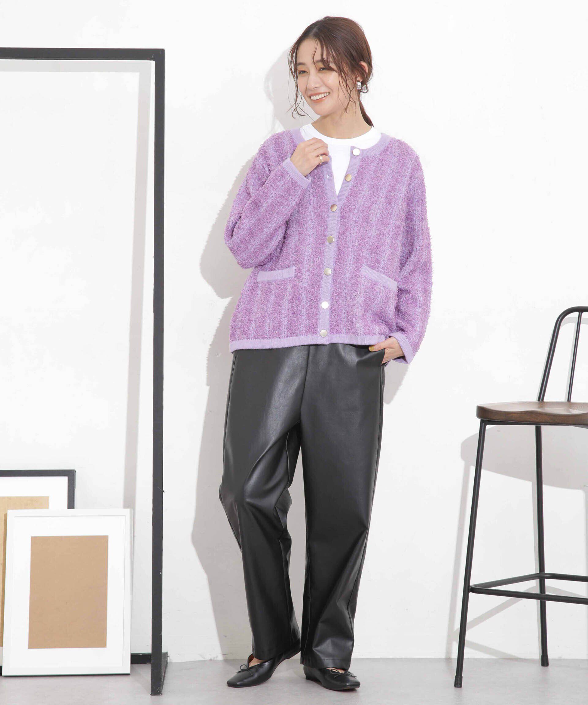 nano･universe「ツイードニットジャケットカーディガン」|ニット・セーター|