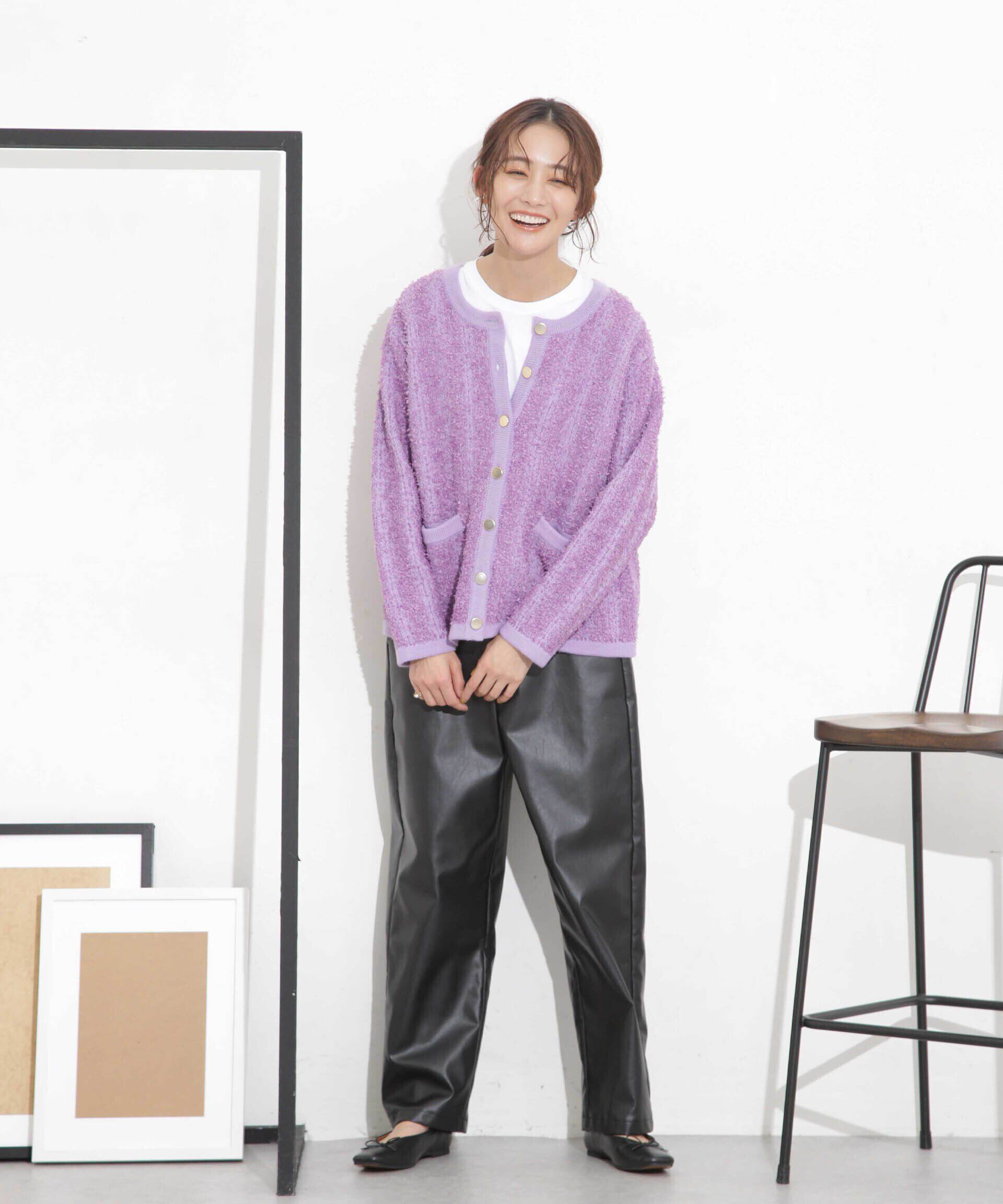 nano･universe「ツイードニットジャケットカーディガン」|ニット・セーター|