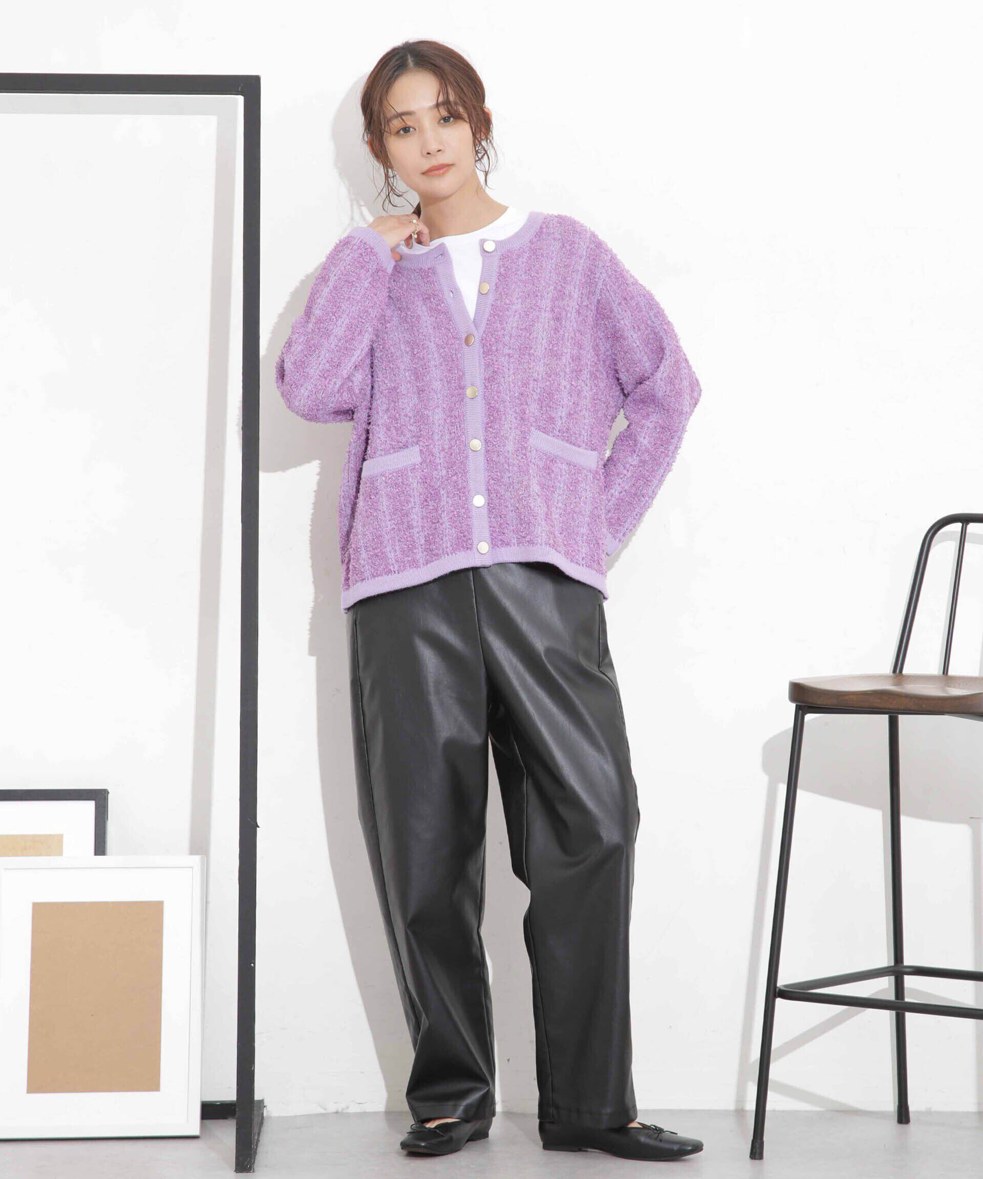 nano･universe「ツイードニットジャケットカーディガン」|ニット・セーター|