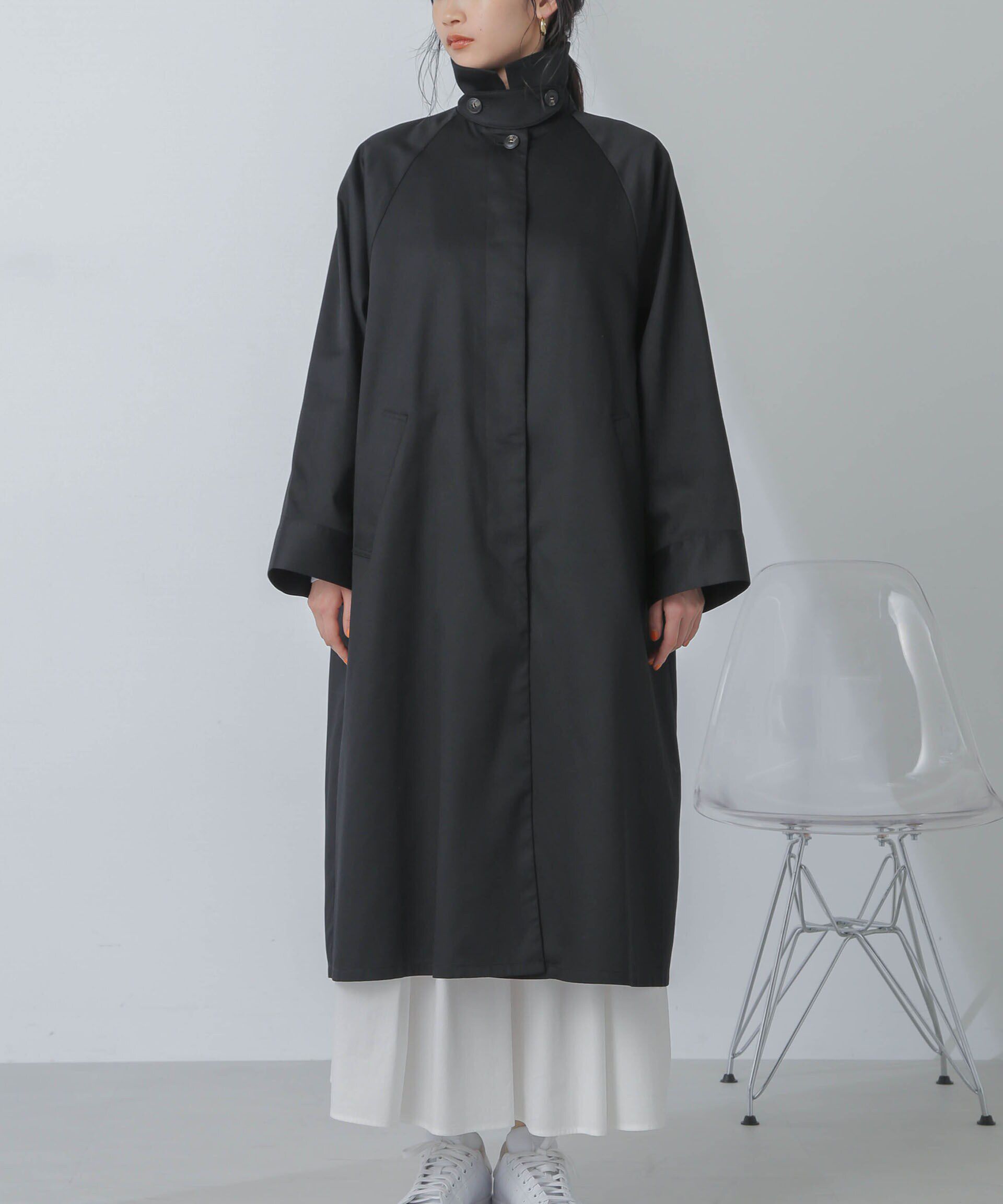 nano･universe「撥水＆花粉ガード加工2way衿ステンカラーコート」|ステンカラーコート|