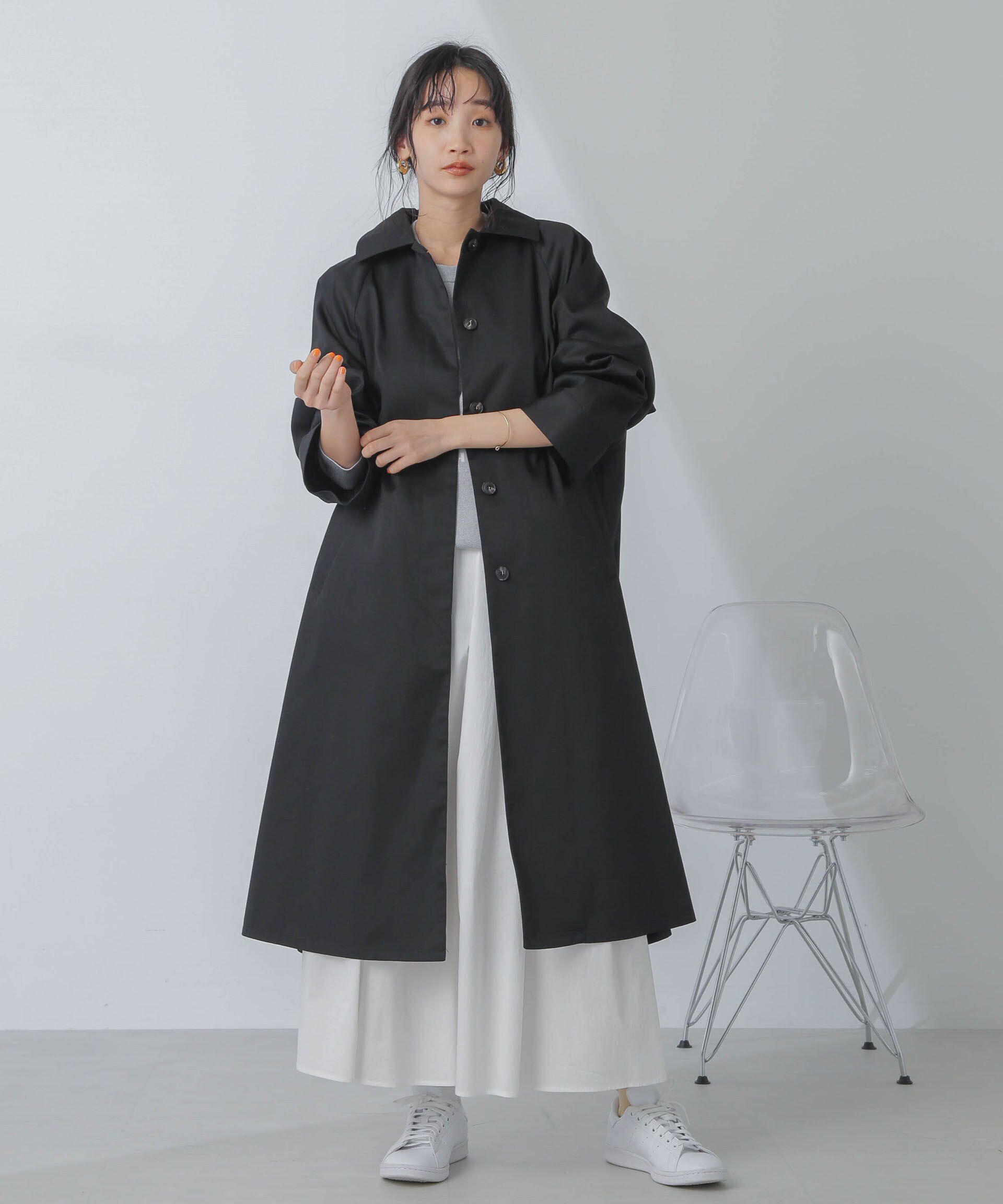 nano･universe「撥水＆花粉ガード加工2way衿ステンカラーコート」|ステンカラーコート|