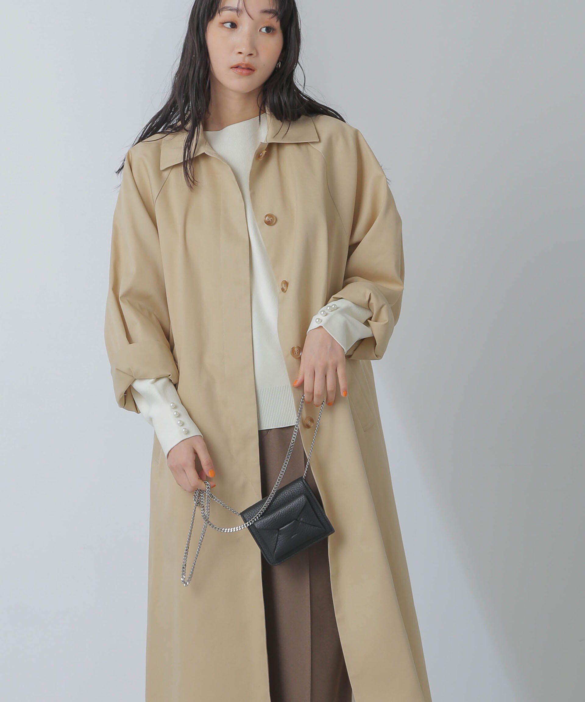 nano･universe「撥水＆花粉ガード加工2way衿ステンカラーコート」|ステンカラーコート|