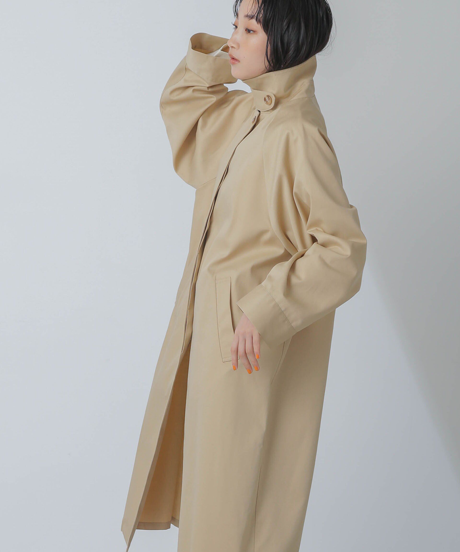 nano･universe「撥水＆花粉ガード加工2way衿ステンカラーコート」|ステンカラーコート|