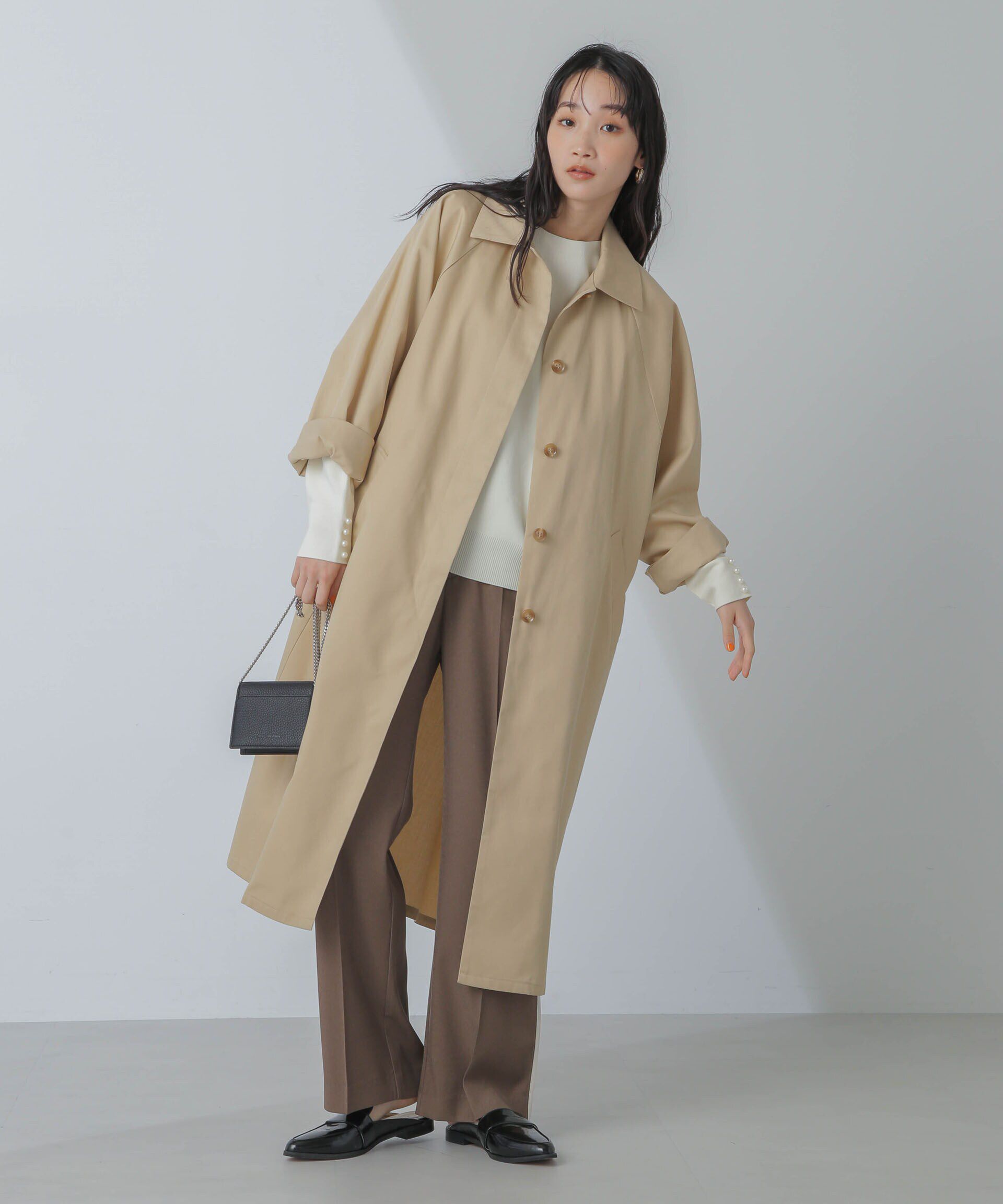 nano･universe「撥水＆花粉ガード加工2way衿ステンカラーコート」|ステンカラーコート|