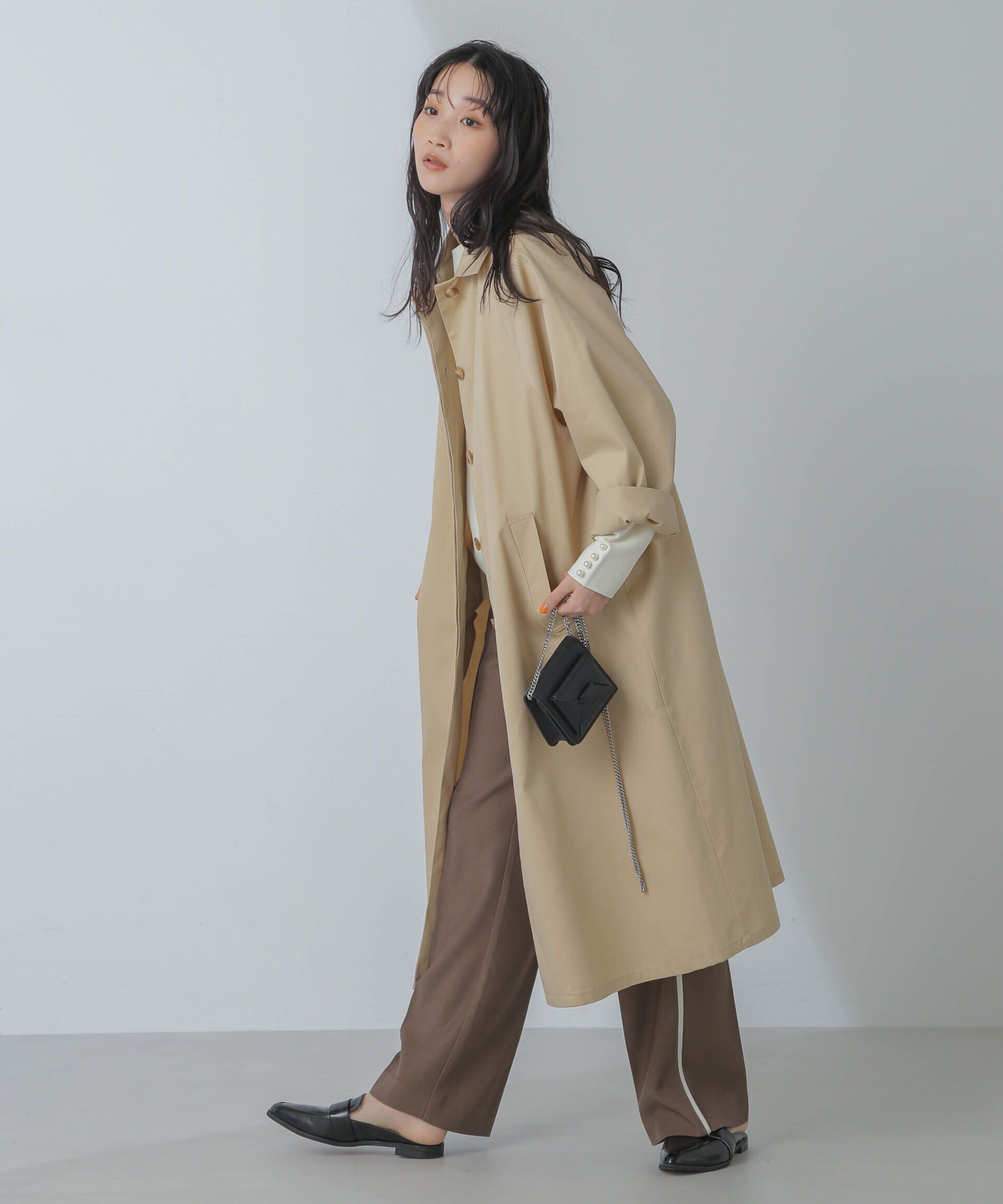 nano･universe「撥水＆花粉ガード加工2way衿ステンカラーコート」|ステンカラーコート|