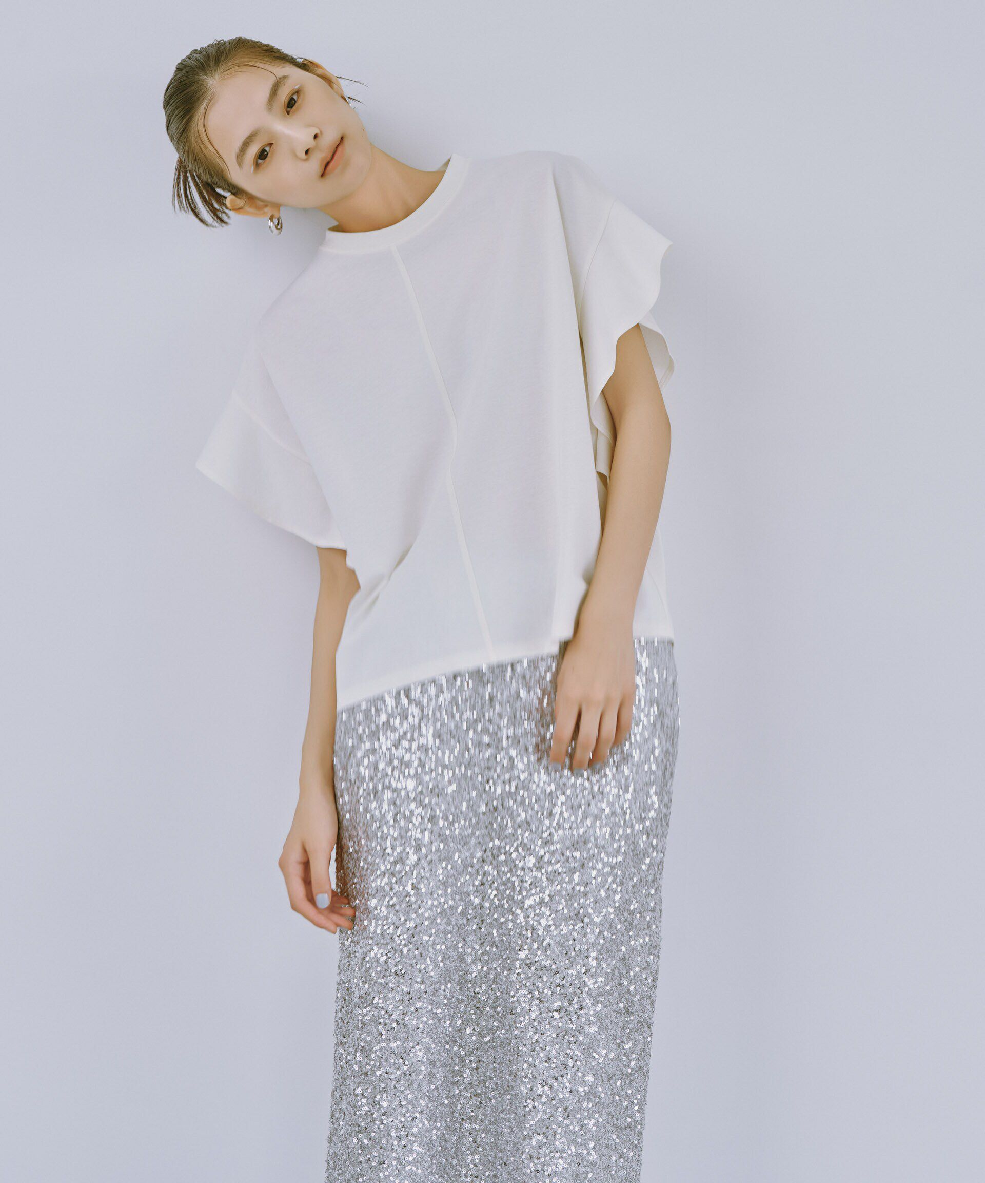 nano･universe「スパンコールIラインスカート」|スカート|