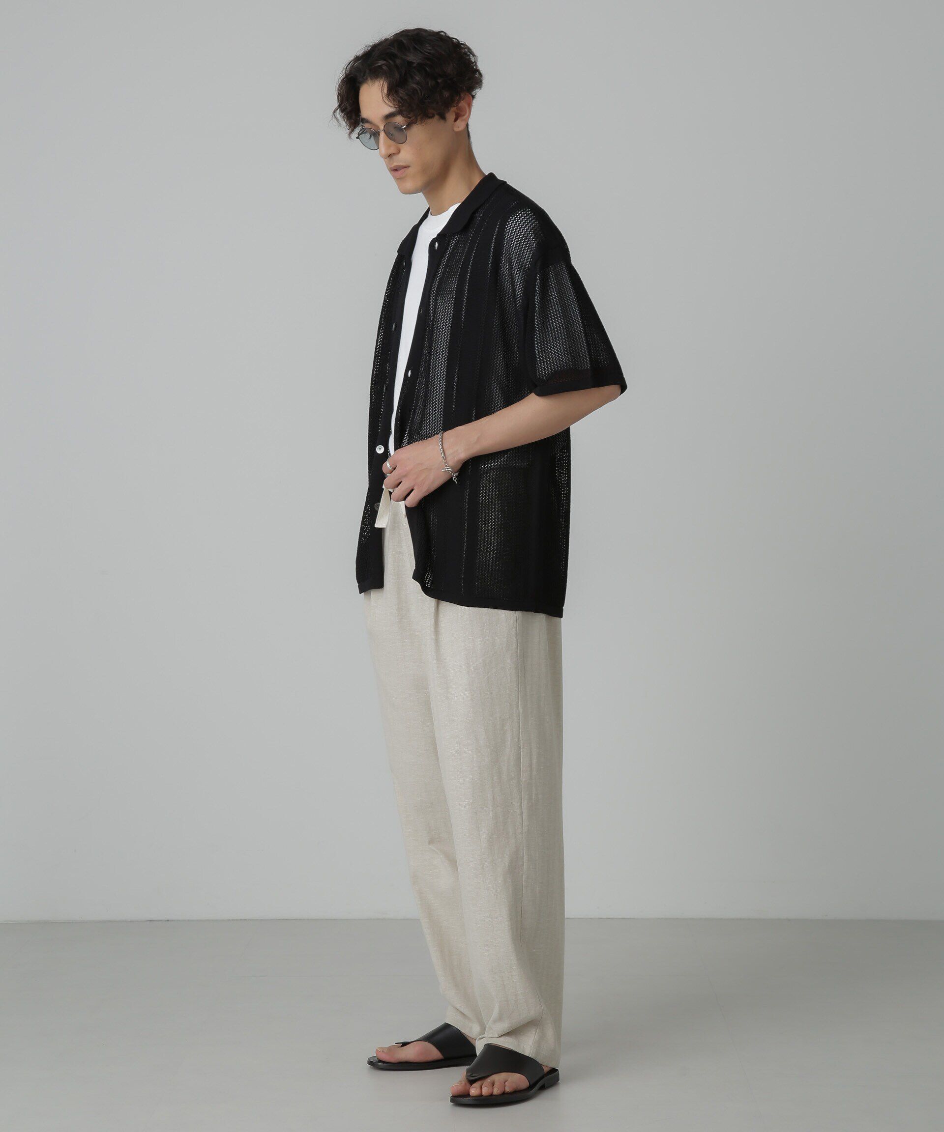 nano･universe「ドライタッチニットシャツ 半袖」|シャツ・ブラウス|