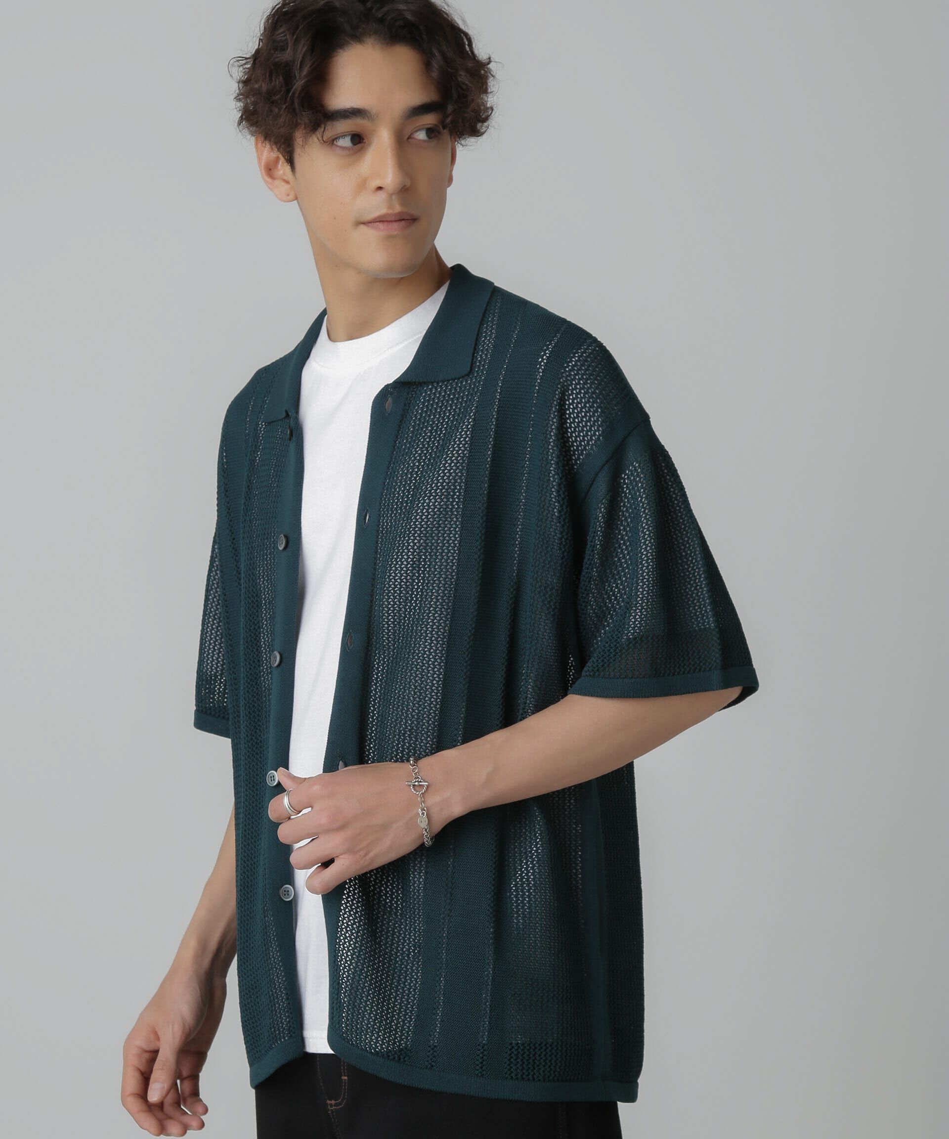 nano･universe「ドライタッチニットシャツ 半袖」|シャツ・ブラウス|