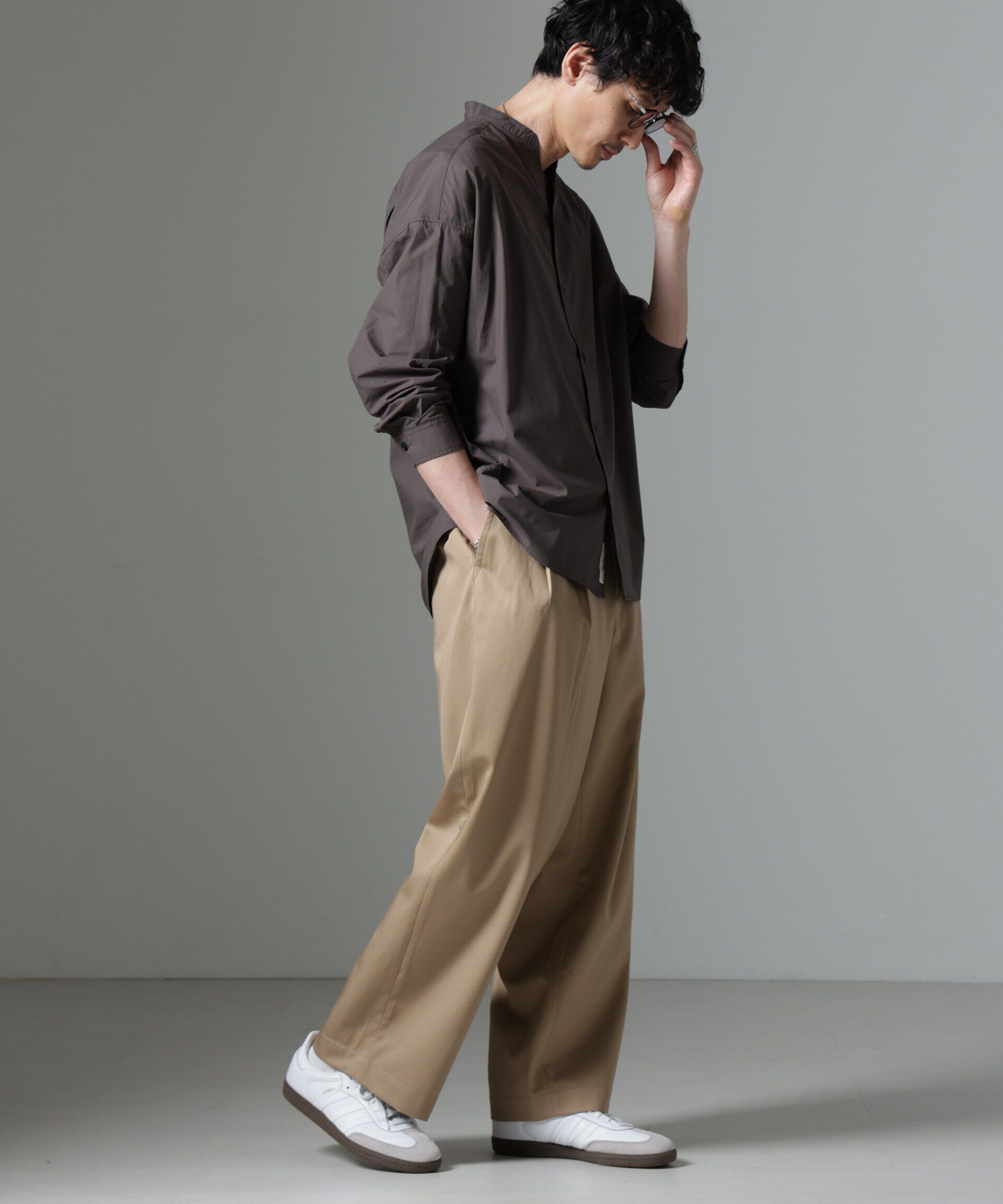 nano･universe「「大人のワイドパンツ」2タックワイドトラウザーズ」|チノ|