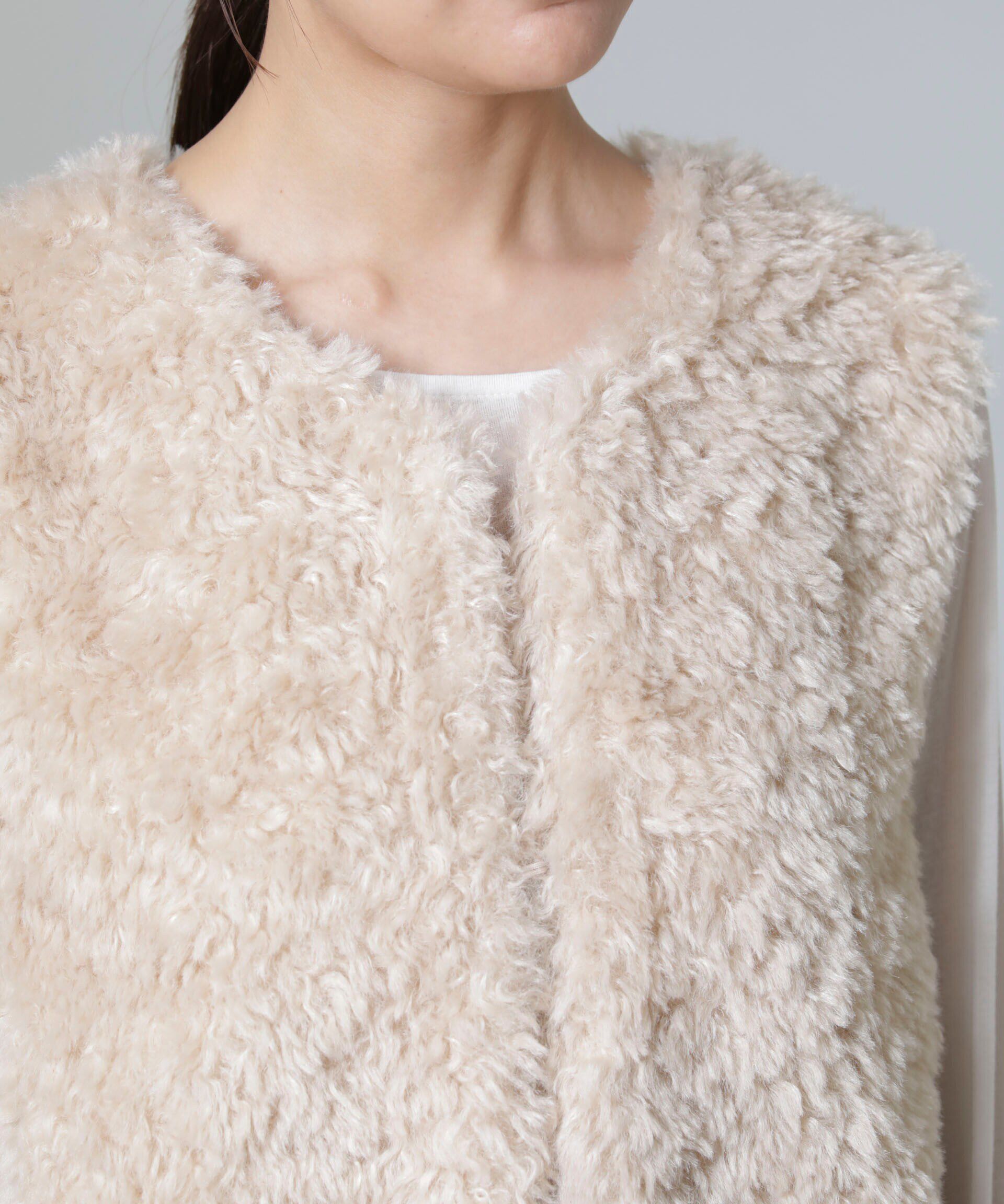 nano･universe「カーリーファーミドルベスト」|テーラードジャケット|