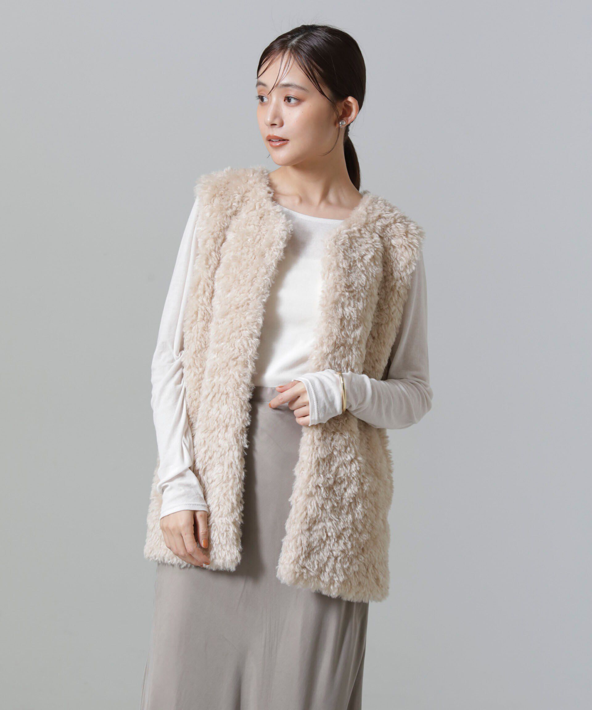 nano･universe「カーリーファーミドルベスト」|テーラードジャケット|